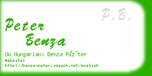 peter benza business card